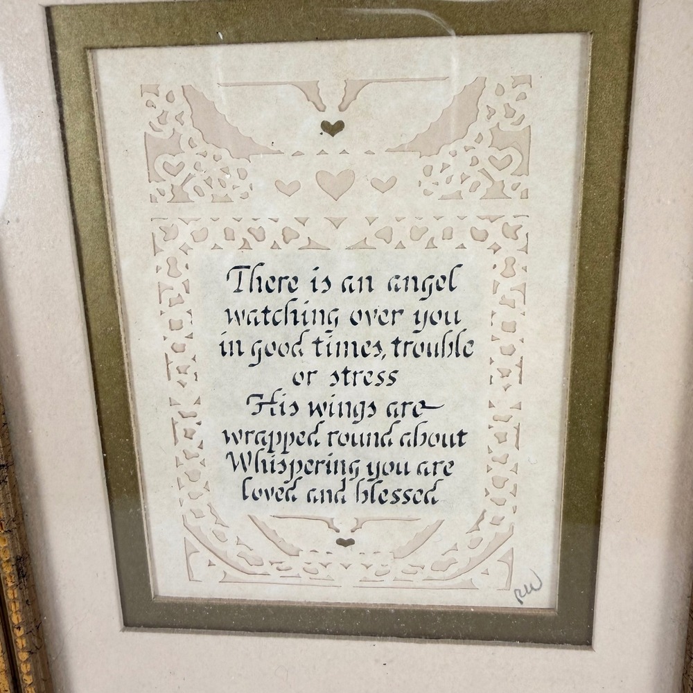 Regina Walters Scherenschnitte Angel Framed Paper Cut Art Cottagecore MCM